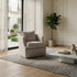 Minerva Swivel Barrel Chair - Gray Modern Swivel Chair | Swivel Accent Chairs | Kinwell Furniture | Swivel Armchairs