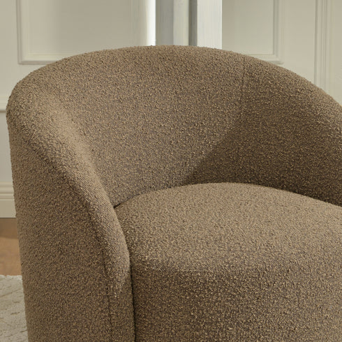 Everitte Bouclé Swivel Barrel Chair