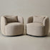 Ashlie Bouclé Swivel Barrel Chair - Taupe Modern Swivel Chair | Swivel Accent Chairs | Kinwell Furniture | Swivel Armchairs