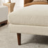 Albert Linen Blend Ottoman – Footrest & Pouf | Living Room Accent Seat | Kinwell Furniture | Contemporary Ottoman | Cream