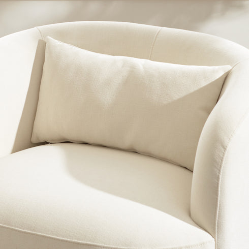 Ashlie Chenille Swivel Barrel Chair - Beige Modern Swivel Chair | Swivel Accent Chairs | Kinwell Furniture | Swivel Armchairs