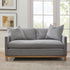 Goose Down Feathers Upholstered Loveseat – Gray Square Arm 2-Seater Sofa | Plush Feather-Filled Loveseat | Kinwell Furniture | Cloud-Soft, Timeless Design