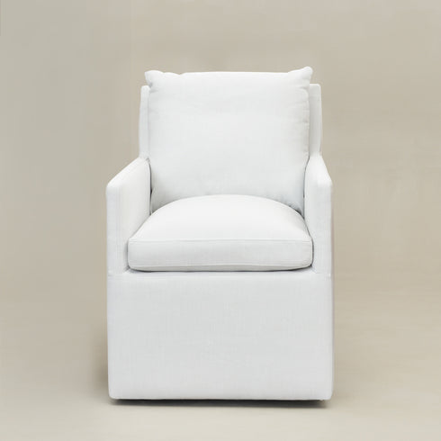 Sean Performance Dining Chair with Casters - Upholstered Dining Chair | Modern Dining Chairs | Kinwell Furniture | Performance Fabric Dining Chairs