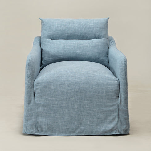 Clara Linen Slipcover Swivel Chair