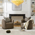 Wilton Bouclé Swivel Barrel Chair - Teddy Brown Petal Back Modern Swivel Chair | Swivel Accent Chairs | Kinwell Furniture | Swivel Armchairs