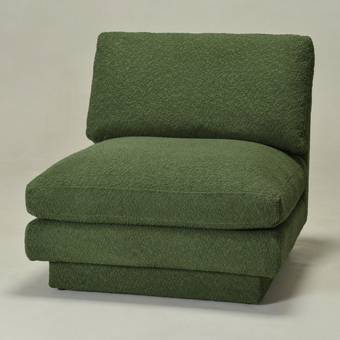 Montyne Bouclé Armless Chair - Comfortable Accent Chair | Side Chairs for Living Room | Kinwell Furniture | Oversize Accent Chairs & Large Accent Chairs