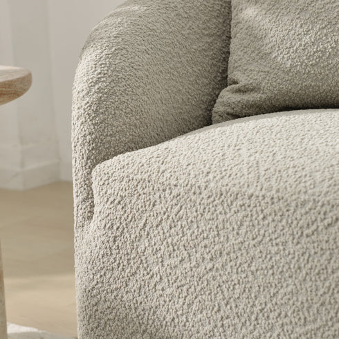 Susie Oatmeal Bouclé Loveseat Sofa | Small Oatmeal Loveseat | Kinwell Furniture | Modern Bouclé Couch for Cozy Spaces