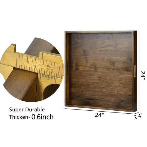 Square Black Walnut Serving Tray - Kinwell Furniture
