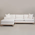 Cream Goose Down Sectional Sofa | L-Shape Down Filled Sectional with Chaise | Cream Upholstered Sectional Sofa | Modern Cream Sectional Couch | Soft Down Sectional Sofa