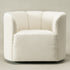 Wilton Bouclé Swivel Barrel Chair - White Petal Back Modern Swivel Chair | Swivel Accent Chairs | Kinwell Furniture | Swivel Armchairs