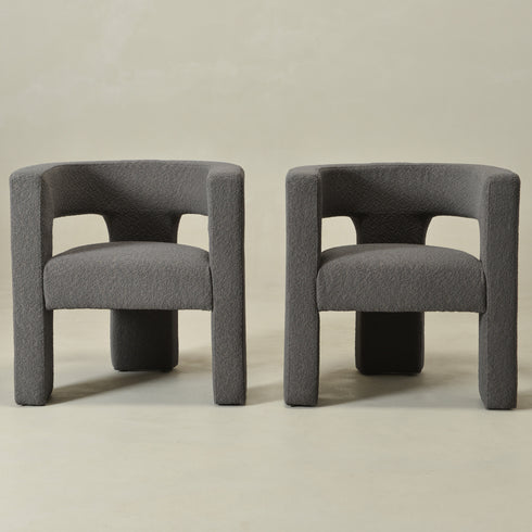 Herbert Modern Bouclé Armchair - Gray Accent Chair | Decorative Accent Chairs | Kinwell Furniture | Modern Accent Chairs