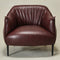Kadar Leather Barrel Chair-Red Modern Leather Chair | Accent Chairs | Kinwell Furniture | Barrel Chairs