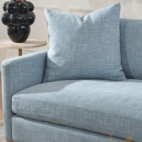 Goose Down Feathers Upholstered Sofa – Blue 3 Seater Sofa | Three Seater Couch | Kinwell Furniture | Modern Upholstered Sofas