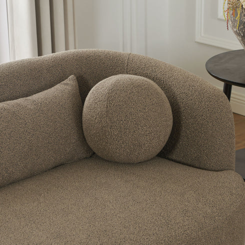 Ashlie Bouclé Loveseat |Teddy Brown Loveseat | Fabric Loveseat Couch | Kinwell Furniture | Modern Loveseats & Comfortable Loveseat Sofa Couches
