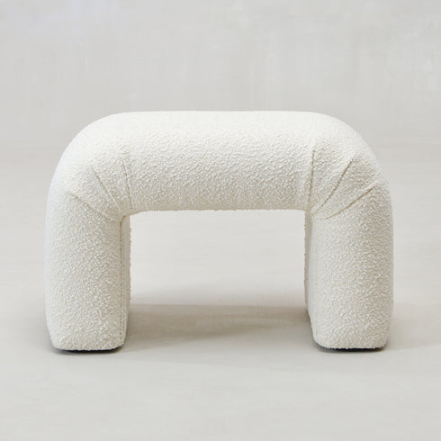 Norris Bouclé Ottoman - Fabric Ottoman | Decorative Ottoman | Kinwell Furniture | Modern Ottoman Furniture