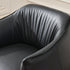 Kadar Leather Barrel Chair-Black Modern Leather Chair | Accent Chairs | Kinwell Furniture | Barrel Chairs
