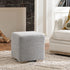 Bouclé Square Ottoman – BlackWhite Modern Footstool | Small Upholstered Ottomans | Kinwell Furniture | Minimalist Cube Poufs