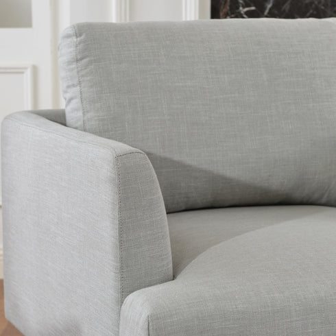 Upholstered Armchair – Gray Square Arm Accent Chair | Performance Fabric Armchair | Kinwell Furniture | Scandinavian, Timeless Design