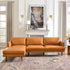 Samuel Tapered Arm Two-Piece Sectional – Leather Camel Chaise Sectional Sofa | 3-Seater Couch | Kinwell Furniture | Mid-Century Modern Design