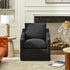 Charles Slipcover Swivel Barrel Chair – Black Modern Swivel Chair | Slipcover Swivel Chairs | Kinwell Furniture | Swivel Armchairs