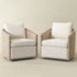 Claude Linen Swivel Cane Chair