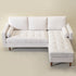 Tiziano Tufted 2-Piece Sectional Sofa – Ivory Linen Reversible Chaise Couch with Accent Pillows | Mid-Century Modern L-Shaped Sofa | Kinwell Furniture