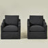 Charles Slipcover Swivel Barrel Chair – Black Modern Swivel Chair | Slipcover Swivel Chairs | Kinwell Furniture | Swivel Armchairs
