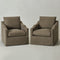 Charles Slipcover Swivel Barrel Chair – Brown Modern Swivel Chair | Slipcover Swivel Chairs | Kinwell Furniture | Swivel Armchairs