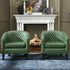 Logan Faux Leather Tufted Club Chair - Green Accent Chair | Decorative Accent Chairs | Kinwell Furniture | Modern Accent Chairs