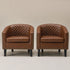 Logan Faux Leather Tufted Club Chair - Brown Accent Chair | Decorative Accent Chairs | Kinwell Furniture | Modern Accent Chairs