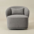 Laura Bouclé Swivel Barrel Chair - Gray Modern Swivel Chair | Swivel Accent Chairs | Kinwell Furniture | Swivel Armchairs