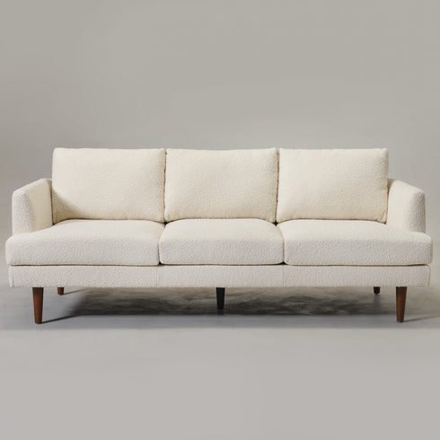 Cream Upholstered Sofa – Albert Sofa Couch | 3-Seater Sofa | Kinwell Furniture | Mid-Century Modern, Timeless Design