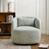 Ashlie Linen Swivel Barrel Chair - Light Green Modern Swivel Chair | Swivel Accent Chairs | Kinwell Furniture | Swivel Armchairs
