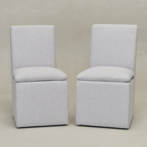 Diane Performance Dining Side Chair with Casters - Covered Dining Chair | Dining Chairs without Arms | Kinwell Furniture | Performance Fabric Chairs