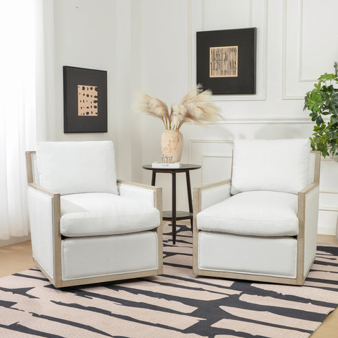 Sanford Down Swivel Armchair - Modern Swivel Chair | Swivel Accent Chairs | Kinwell Furniture | Swivel Armchairs