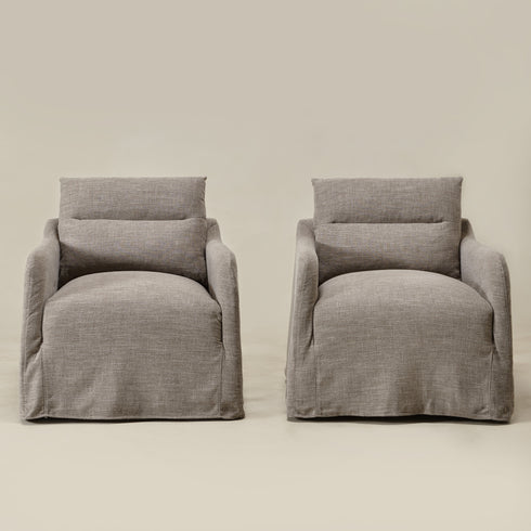 Clara Linen Slipcover Swivel Chair