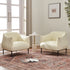 Kadar Leather Barrel Chair-White Modern Leather Chair | Accent Chairs | Kinwell Furniture | Barrel Chairs