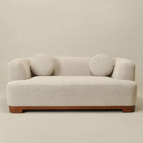 Otto Bouclé Loveseat in Taupe – Modern Boucle 2 Seater Sofa | Small Apartment Sofa | Cozy Loveseat Couch | Kinwell Furniture