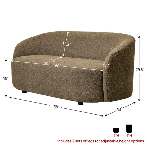 Everitte Bouclé Loveseat Sofa
