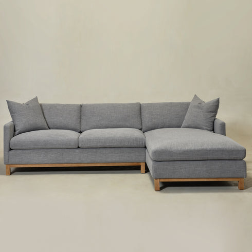 Goose Down Feathers Upholstered Sectional Sofa | Cloud Soft L-Shaped Sectional with Chaise | Down Filled Modern Sectional Couch | Comfortable Everyday Sectional Sofa | Modular L-Shape Sectional | Kinwell Furniture