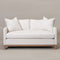 Goose Down Feathers Upholstered Loveseat – Cream Square Arm 2-Seater Sofa | Plush Feather-Filled Loveseat | Kinwell Furniture | Cloud-Soft, Timeless Design