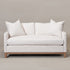 Goose Down Feathers Upholstered Loveseat – Cream Square Arm 2-Seater Sofa | Plush Feather-Filled Loveseat | Kinwell Furniture | Cloud-Soft, Timeless Design