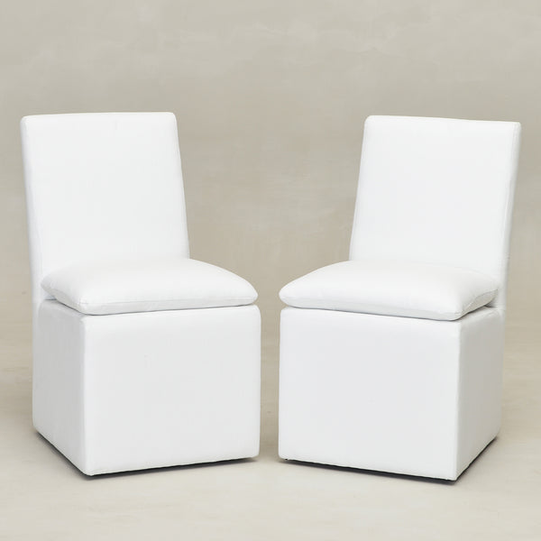 Diane Performance Dining Side Chair with Casters - Covered Dining Chair | Dining Chairs without Arms | Kinwell Furniture | Performance Fabric Chairs