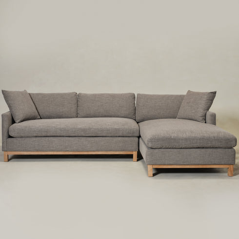 Goose Down Feathers Upholstered Sectional Sofa | Cloud Soft L-Shaped Sectional with Chaise | Down Filled Modern Sectional Couch | Comfortable Everyday Sectional Sofa | Modular L-Shape Sectional | Kinwell Furniture