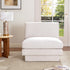 Linen Blend Down Feather Upholstered Accent Chair – Cream Modern Armless Slipper Chair | Goose Down Filled Lounge Chair with Removable Cushions | Kinwell Furniture | Extra Wide Accent Chair