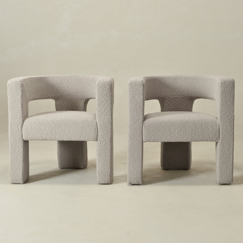 Herbert Modern Bouclé Armchair - Oatmeal Accent Chair | Decorative Accent Chairs | Kinwell Furniture | Modern Accent Chairs