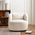 Ashlie Linen Swivel Barrel Chair - Ivory Modern Swivel Chair | Swivel Accent Chairs | Kinwell Furniture | Swivel Armchairs