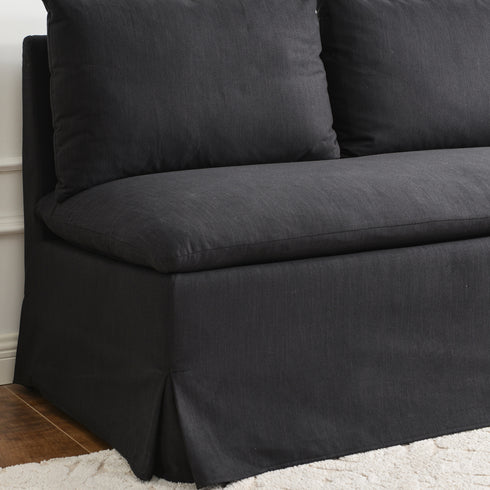 Nelly Performance Bench Banquette - Black Modern Banquette Bench | Dining Benches & Banquettes | Kinwell Furniture | Upholstered Banquette Bench