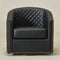 Logan Faux Leather Tufted Swivel Club Chair - Black Modern Swivel Chair | Swivel Accent Chairs | Kinwell Furniture | Swivel Armchairs