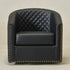 Logan Faux Leather Tufted Swivel Club Chair - Black Modern Swivel Chair | Swivel Accent Chairs | Kinwell Furniture | Swivel Armchairs
